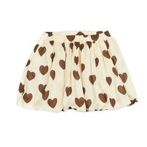 NWOT Mini Rodini Hearts Balloon Skirt in Cream Girl's Size 8-9Y